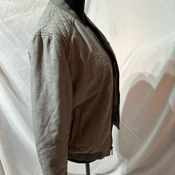 Banana Republic Unisex Gray Bomber Jacket Size S - Picture 4 of 9